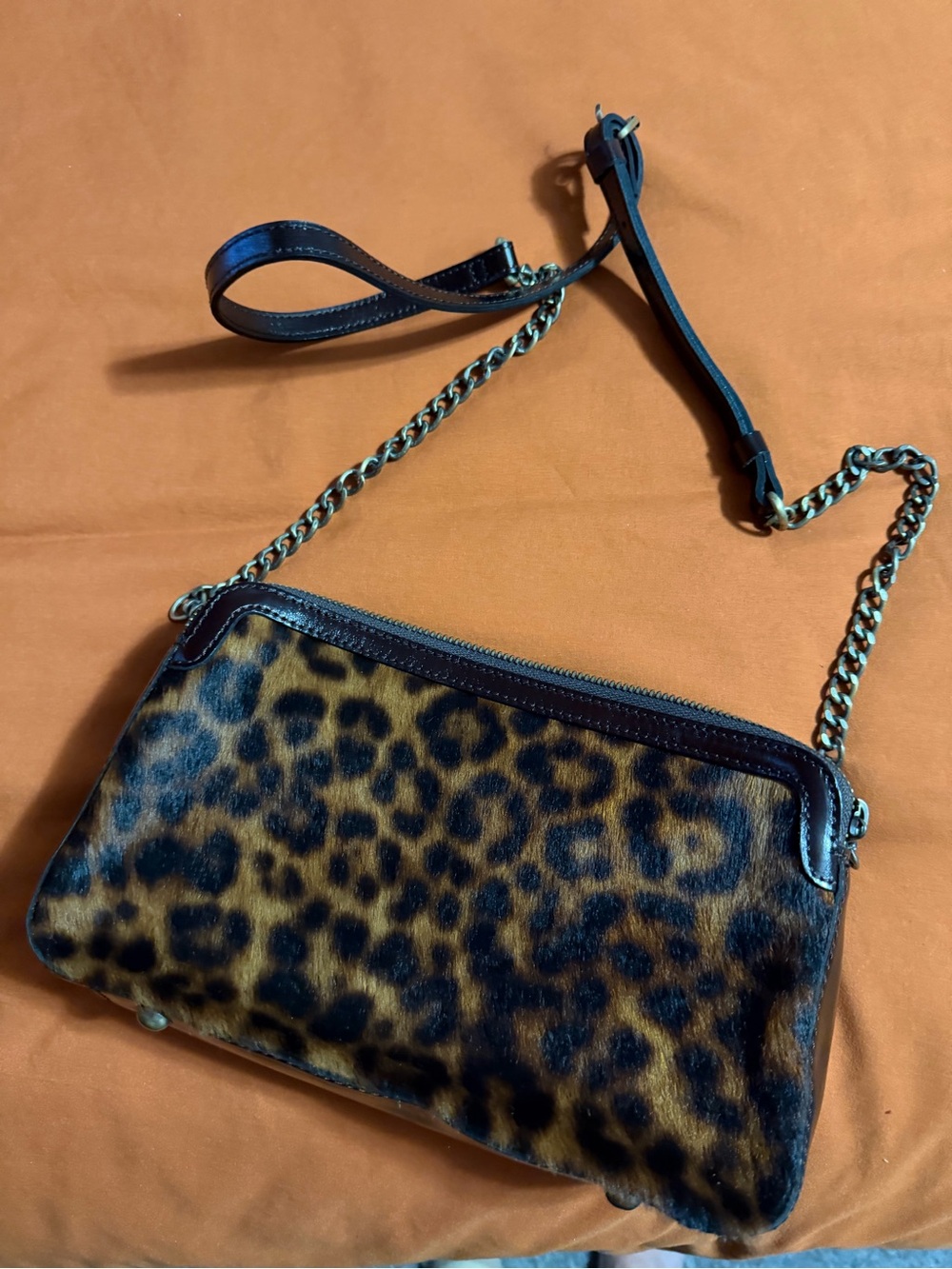 Patricia Nash Leopard Print Haircalf Clutch in Brown and Black - Picture 4 of 5